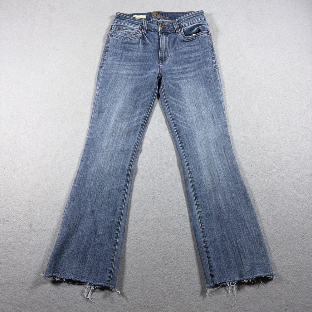 Kut From The Kloth Nicole Cropped Bootcut Jeans Womens 2 Medium Wash Denim